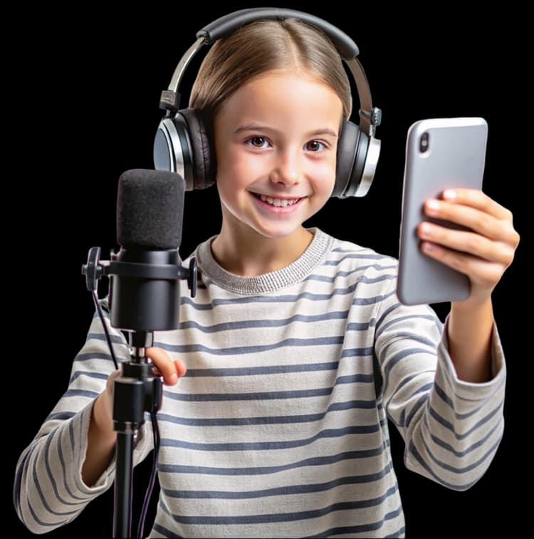 girl wearing headphone and mic